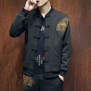 铁墙15 新款春秋装风龙刺绣大码夹克外套 jk104 P95-12图片