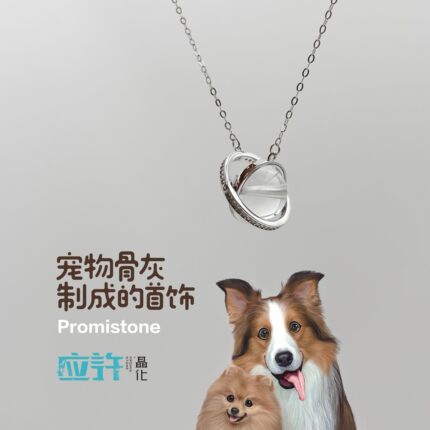 宠物骨灰生命晶石盒火化善终猫狗吊坠项链纪念品高温结晶925银
