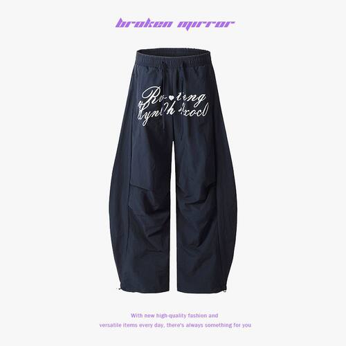 Broken Mirror 25春季新品实拍美式街潮印花休闲弯刀长裤