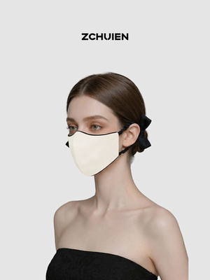 THEA买手店ZCHUIEN26丝纱之诗新款真丝缎面拼接可调节面罩