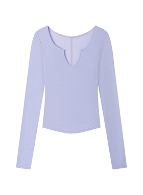 THEA买手店Keep solo 26早春新款羊毛混纺镂空长袖T恤