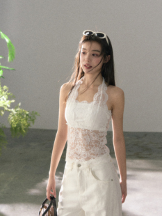 freedom 26早春蕾丝挂脖背心镂空挂脖吊带背心女 买手店La Thea