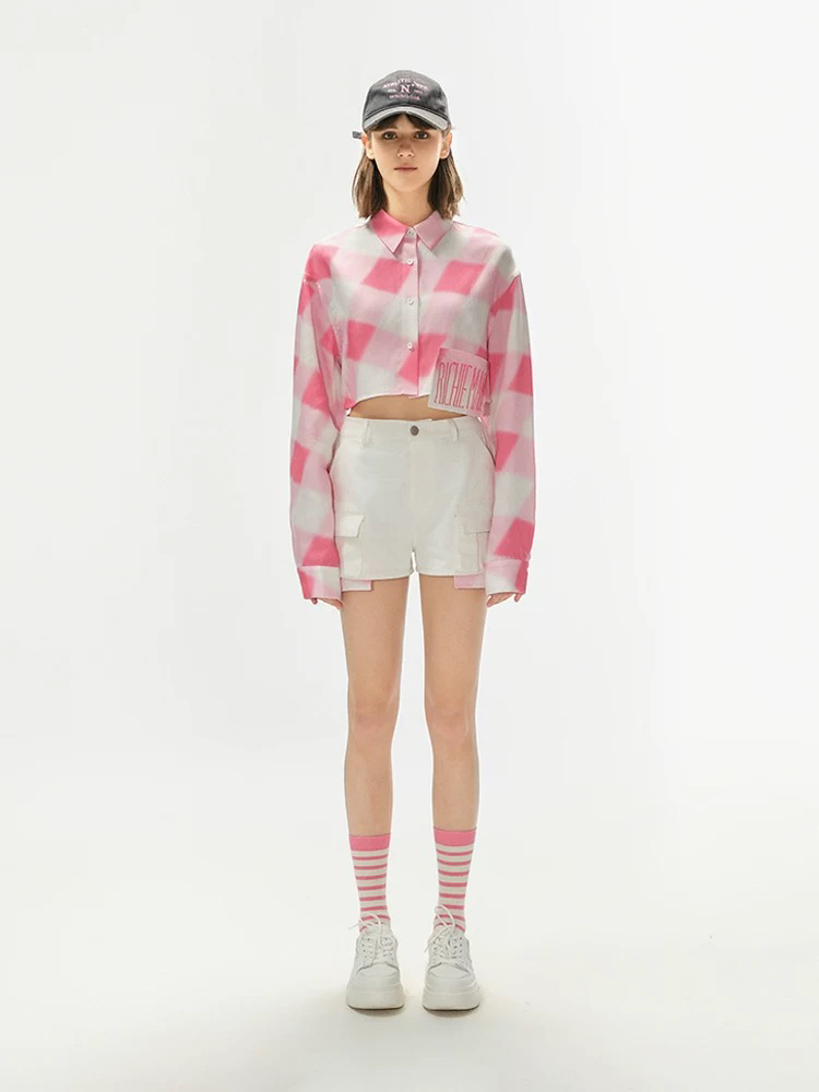 THEA买手店RICHIE MACIE25SS新款格子衬衫女时髦小众设计师款女