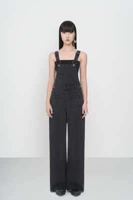 THEA买手店SENSEAWEEK品牌直发加高高腰宽松工装牛仔背带裤