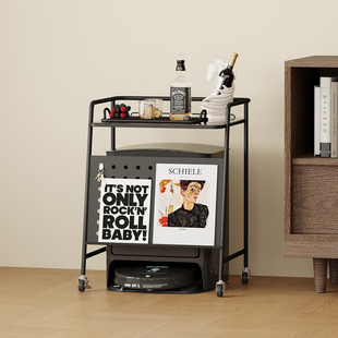 石头扫地机器人上方置物架带轮子沙发边几可换水收纳柜鱼缸基站柜