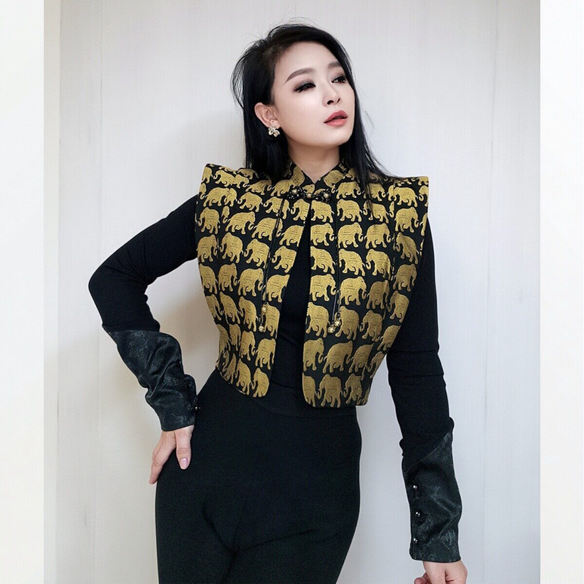 新款小众设计中国风新中式女士马夹提花立领盘扣唐装外套大气