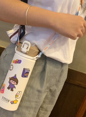 杯子直儿童水壶小孩幼儿园杯携带保温外出水瓶吸管夏季饮水大容量