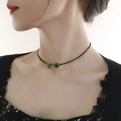 锆石黑水晶高级绿/紫汉服配饰