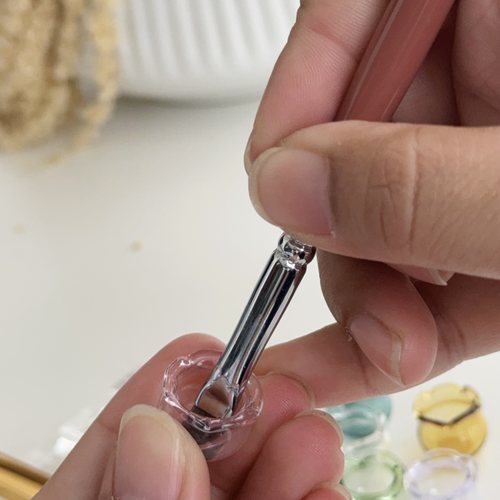 美甲店用品不带盖的可爱彩色洗笔杯水晶杯小巧可爱款7色混合一组