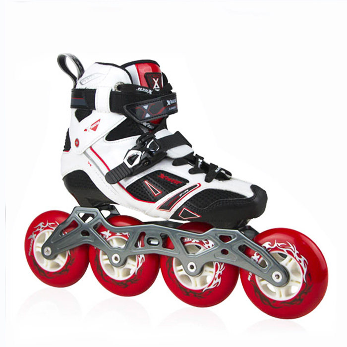 x-tech专业儿童初学速滑鞋竞速正品竞速高帮鞋防偏不崴脚轮滑鞋