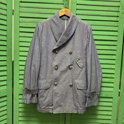 日本制 junmen 双排扣 海军领 peacoat 夹克 风衣 精美铁锚扣