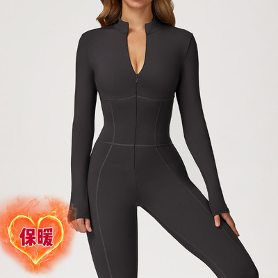 小岛姐妹秋冬保暖瑜伽健身连体裤