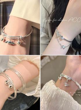 甜美仙气碎银多圈手链女镂空蝴蝶流苏手镯生日礼物手饰2023年新款
