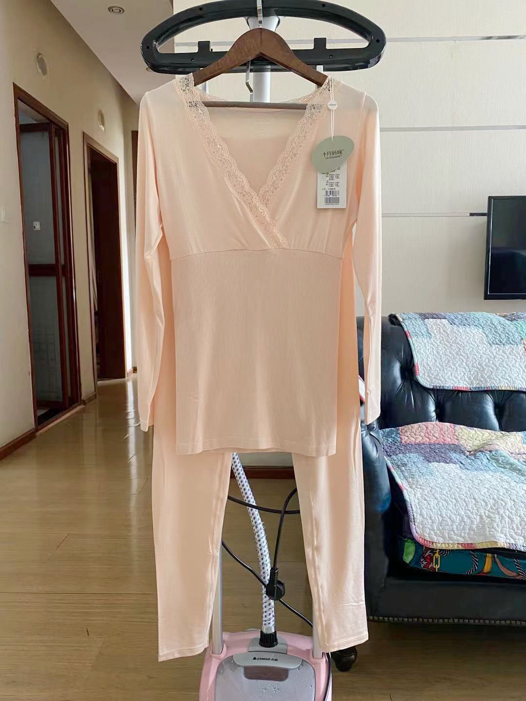 十月孕妇装15354703产后可哺乳塑身套装 收腰衣服加收腹裤 薄XL码