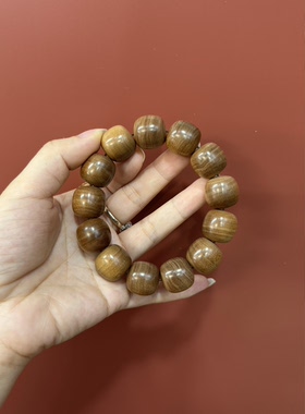 醇化30年老料印度老山檀香奇香扑鼻17*18mm男式手串收藏级孤品