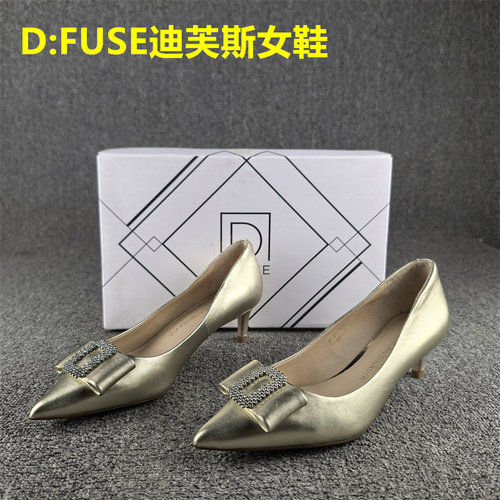 正品撤柜处理D:FUSE迪芙斯女鞋春季款尖头浅口套脚细跟真皮单鞋女
