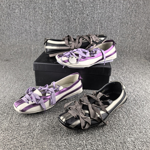 【头层牛皮】保龄球手工女鞋春秋新款平底软面真皮芭蕾舞蹈单鞋女