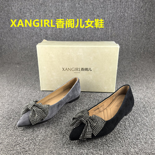 断码清仓处理羊反绒皮女鞋春秋新款平底软面浅口套脚真皮单鞋子女