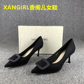 时尚 女 尖头浅口高跟套脚单鞋 百搭气质通勤真丝女鞋 2025春秋新款