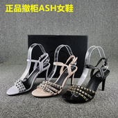 正品 头层牛皮 浅口露趾一字扣带中空女凉鞋 撤柜处理真皮凉鞋 女夏季