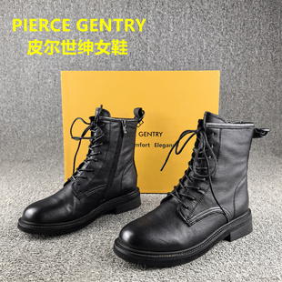 36码处理皮尔世绅真皮马丁靴女头层牛皮冬季短筒保暖加绒棉鞋子女