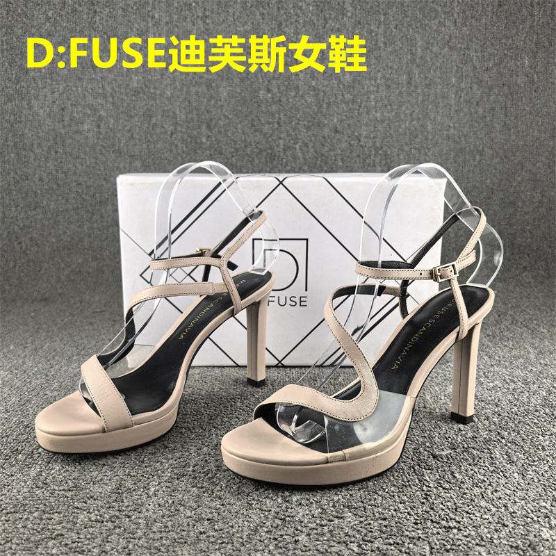 正品撤柜处理D:FUSE迪芙斯女鞋真皮夏季防水台细高跟中空凉鞋羊皮
