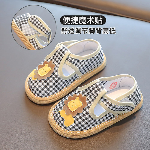 儿童手工千层底布鞋防滑软底
