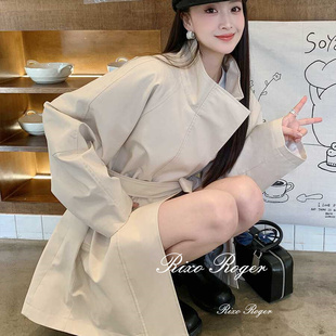 法国Rixo 风衣外套女 Roger春秋新款 英伦风高级感气质大衣立领短款