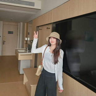 小个子ins蕾丝领假两件上衣2026春季 韩系设计感温柔风显瘦 新款