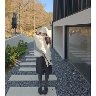 条纹女宽松休闲显瘦气质百搭阔腿短裤 2025冬新款 小个子复古五分裤