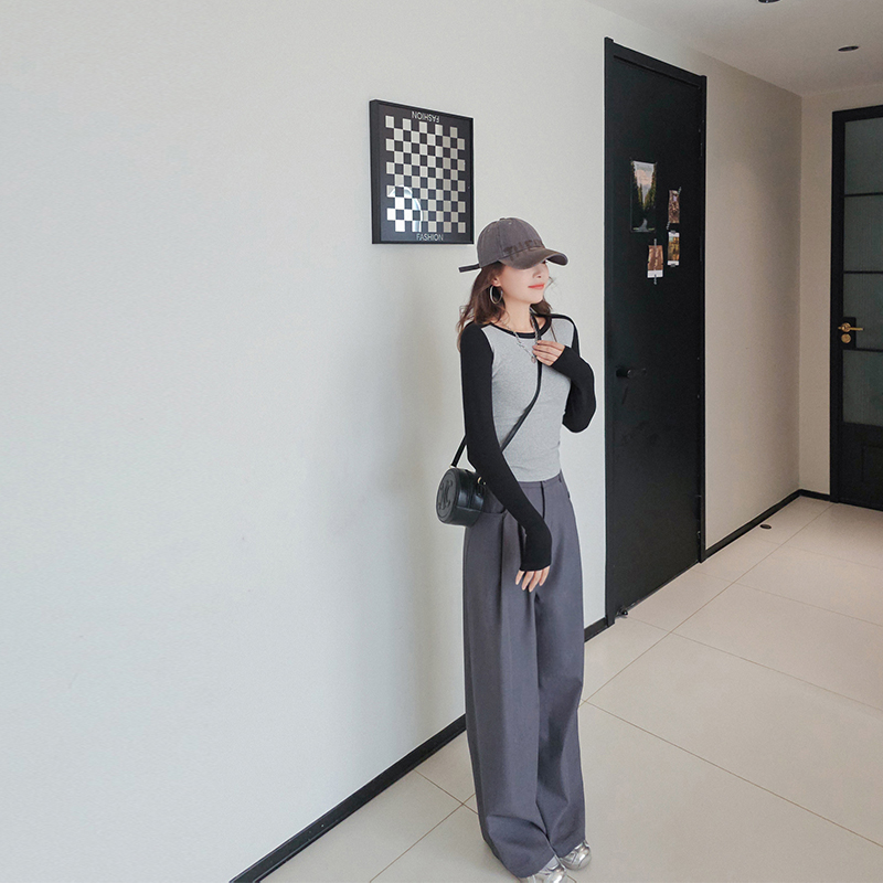 高腰休闲设计感2025秋季阔腿裤