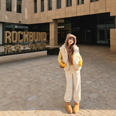 宽松加厚羊羔绒保暖休闲卫裤 小个子运动裤 女2024秋冬新款 加绒防风