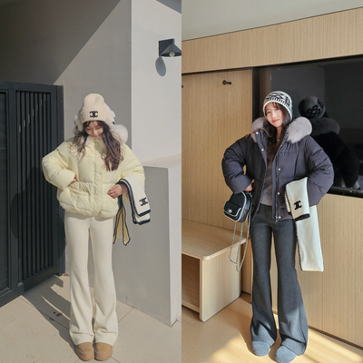 小个子糯米喇叭裤长裤加绒微喇裤