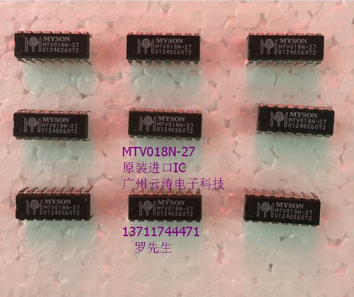 原装进口MYSON牌子芯片MTV018N-27集成电路DIP-16现货偏门进口IC