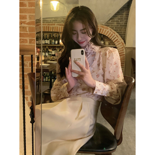 Baby61【蔷薇之恋】春日碎花心机一片式系带宫廷风choker上衣女