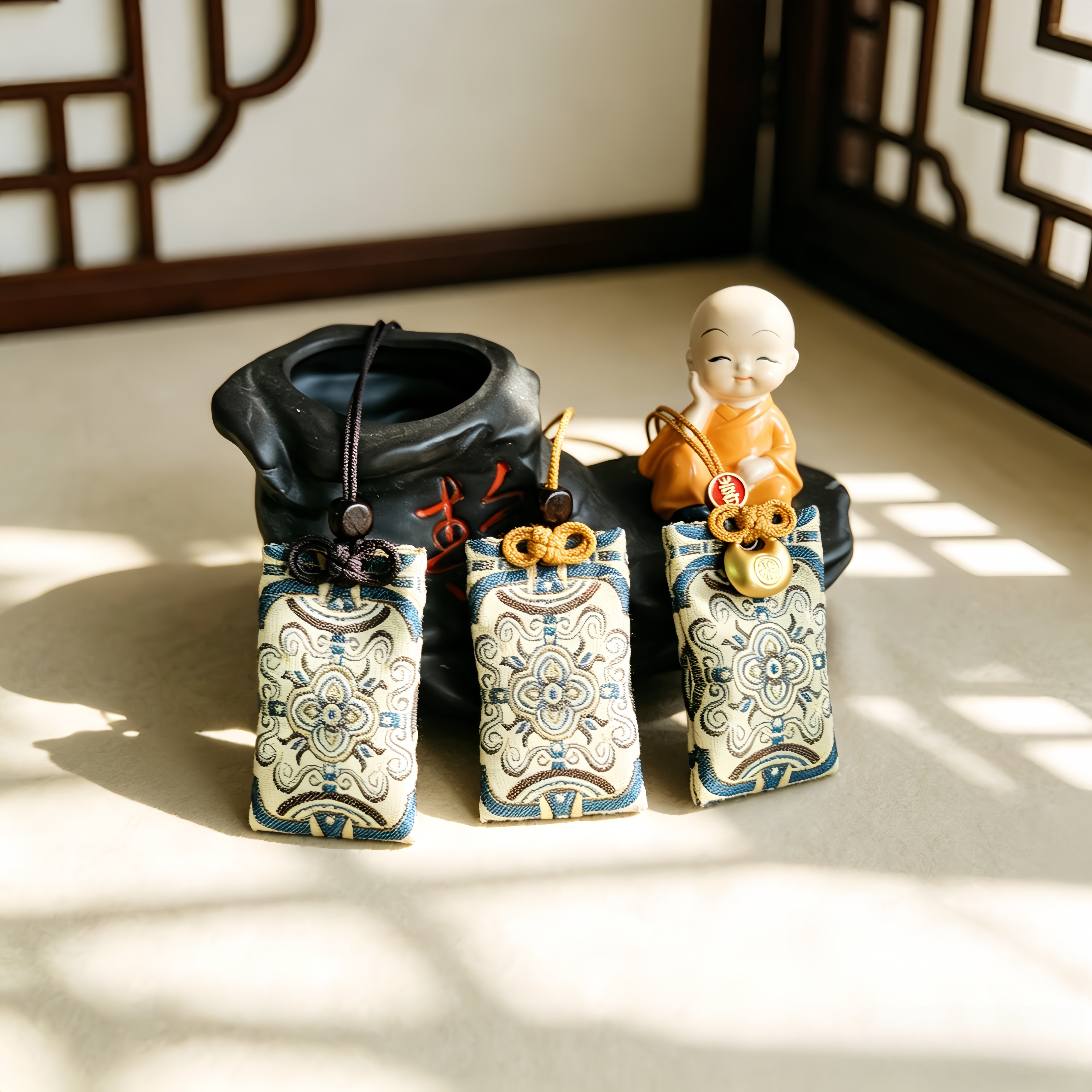 平安符袋福袋空袋子随身挂脖子小手工宋锦保护套免缝免绑绳防水袋