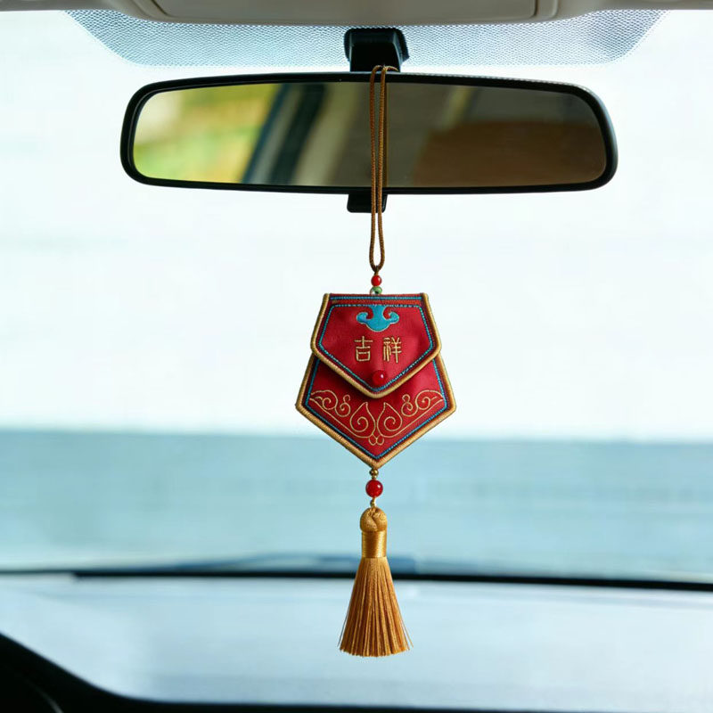 福袋空袋挂脖平安符袋福袋刺绣宝宝胎毛袋朱砂随身护身符汽车挂件