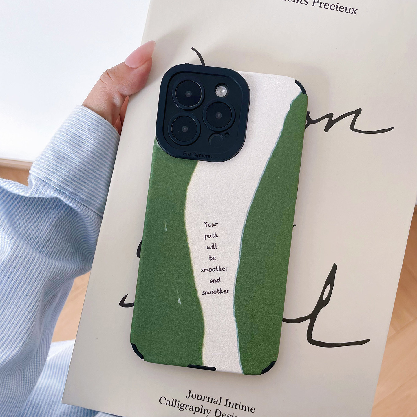 前路顺遂！ins风简约艺术感手机壳适用苹果17pro小众插画16pm华为pura80mate70小米15全包防摔贴皮软壳红米