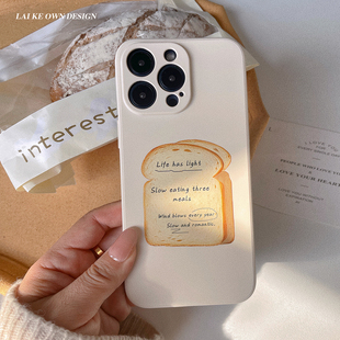 春夏ins简约面包吐司手机壳适用iPhone17新款 苹果16全包硅胶软壳华为mate60p70nova12荣耀200vivo2100小米14