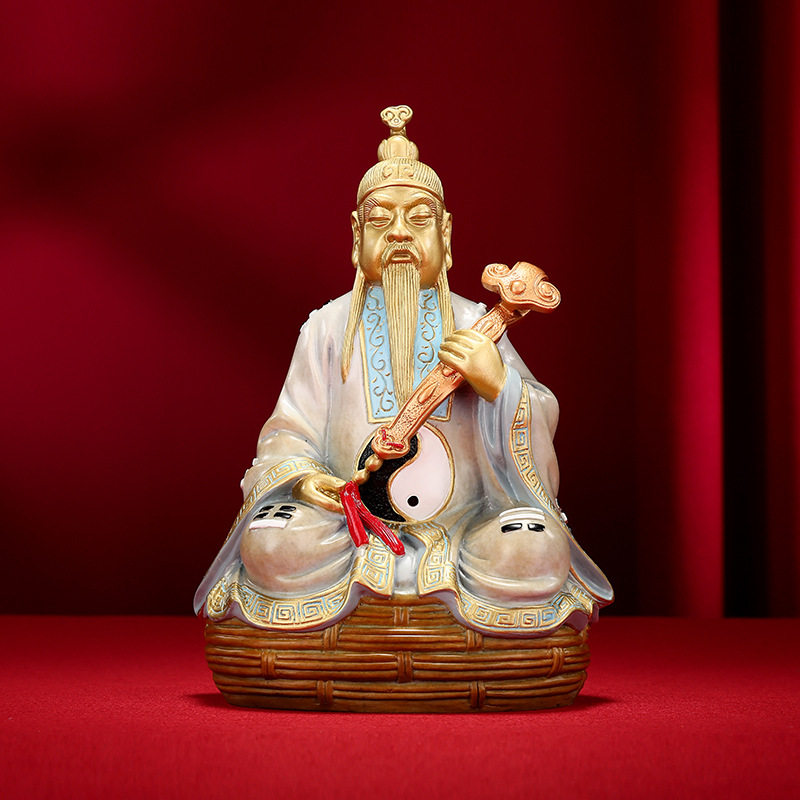 佛像神像彩铜三清道祖坐像 三清老祖家居摆件铜工艺品装饰道jiao
