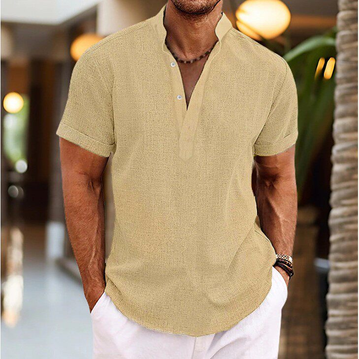 Supply Casual Men's Simple Solid lor Short Sleeve Youth Half图片