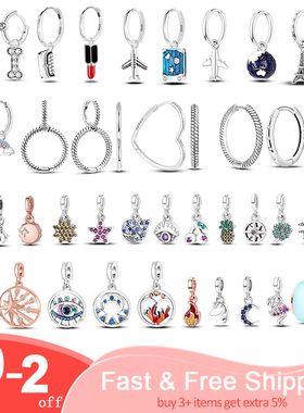 2022 New Silver Color Hot Moments Charm Hoop Earrings for Wo