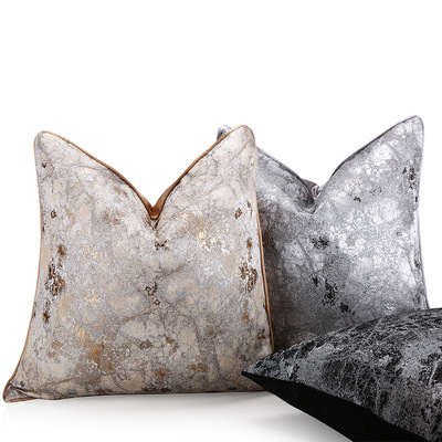 Marble-patterned Gold And Silver Light-luxury Jacquard Decor