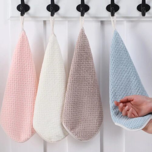 Thickened Pine ral Fleece Small Square Towel Hand Wash Towel