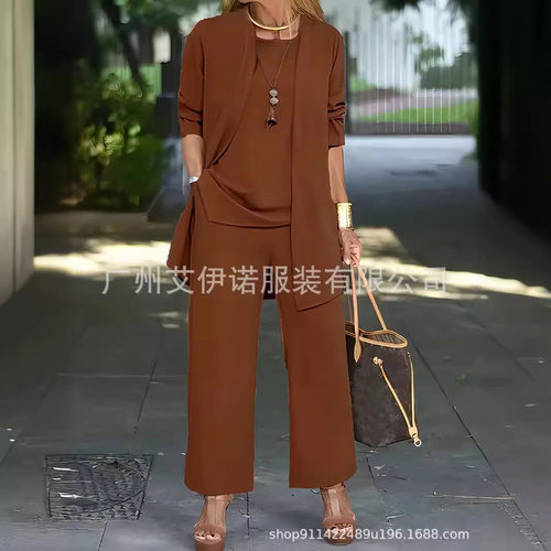 Temu Hot Sale Spot Solid lor Slit Round Neck Sleeveless Vest
