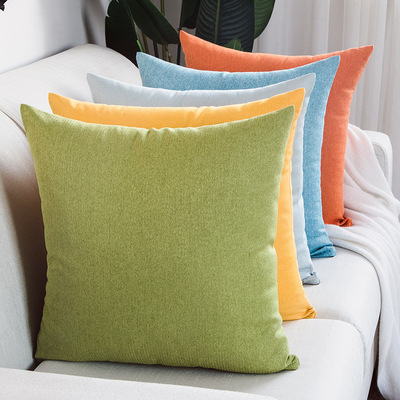 Solid lor  Case tton Linen  Cushion ver re lor  Sofa Back Cu