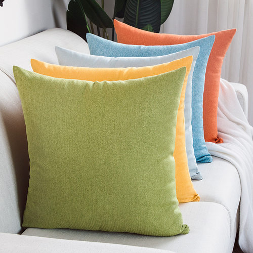 Solid lor  Case tton Linen  Cushion ver re lor  Sofa Back Cu