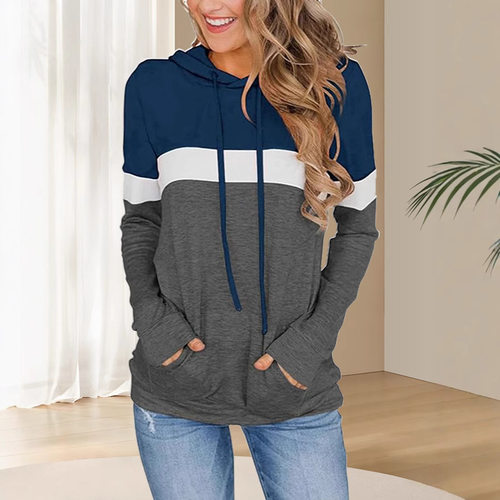 2026 Station Printed Patchwork Hooded Pocket