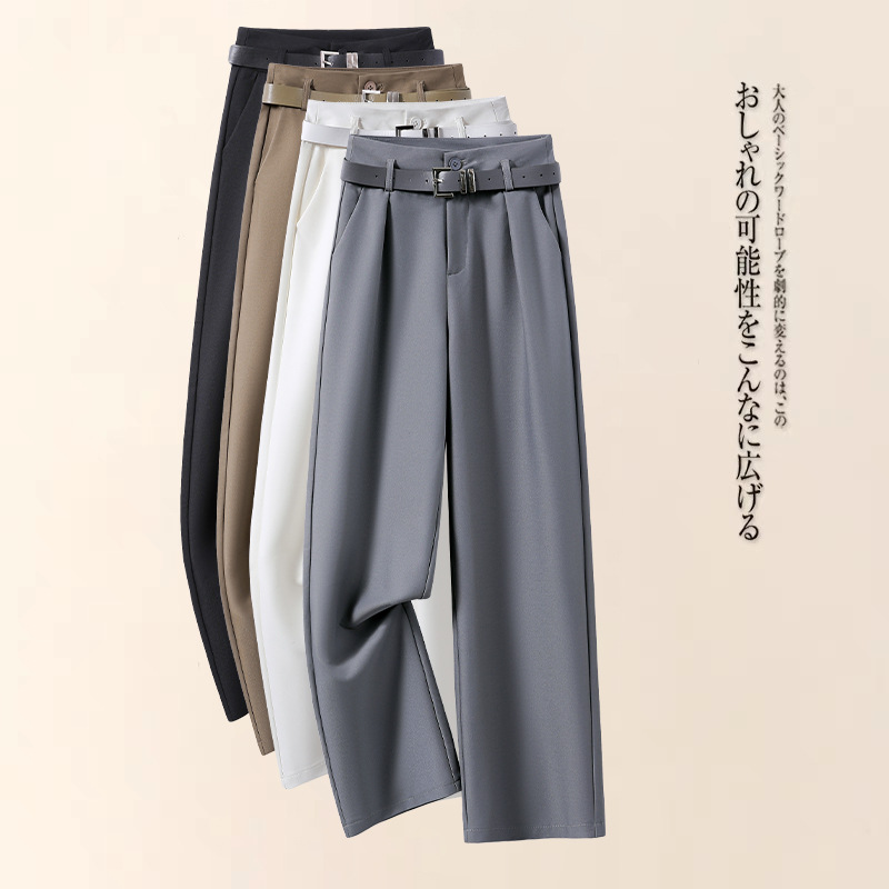 正装女裤高级灰裤子女新款2024爆款春季阔腿裤职业装西装裤直筒裤