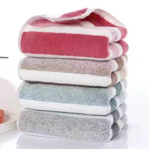 Soft Striped ral Fleece Towel Towel Bath Towel Set